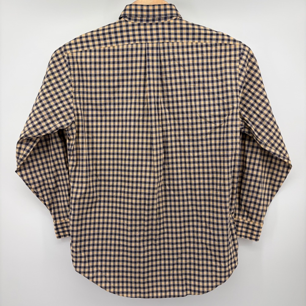 Daniel Cremieux Collection Shirt Mens Medium Blue Yellow Check Italian Fabric - Picture 2 of 6